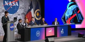 AME2308. BOGOTÁ (COLOMBIA), 10/04/2026.- Captura de una transmisión de la NASA de una rueda de prensa luego de finalizar la misión Artemis II este viernes. EFE/ NASA /SOLO USO EDITORIAL /NO VENTAS /SOLO DISPONIBLE PARA ILUSTRAR LA NOTICIA QUE ACOMPAÑA /CRÉDITO OBLIGATORIO