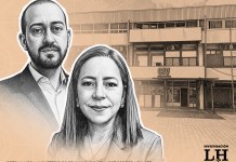 Aunque firmaron contratos en los que se indica que brindarían servicios sin relación laboral, la ministra Norma Zea y el viceministro Pedro Martinez demandaron al CIV y exigen prestaciones e indemnización. Arte: La Hora/Roberto Altán.